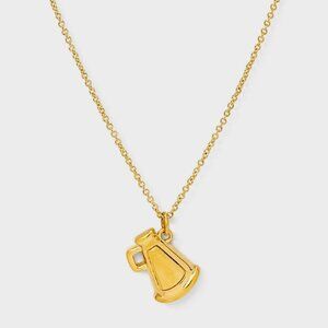 Tiny Tags Cheer Megaphone Necklace 14K Gold Plated Cheerleading Pendant NWT